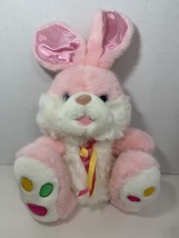 Wal-Mart plush pink Easter bunny rabbit rainbow colored feet yellow ribbon - £19.43 GBP