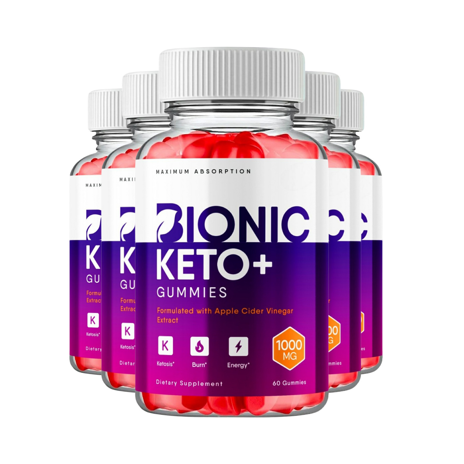 5 Pack Bionic Keto ACV Gummies Bionic Keto Gummies For Weight Loss - 300 Gummies