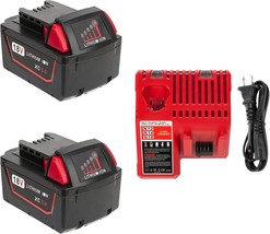 2Packs 5.0Ah 18V Lithium Battery And Charger For Milwaukee M18 Battery - $119.93