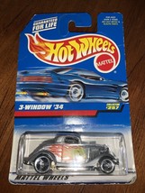 1998 Hot Wheels Old Style Card 3-Window Coupe 1934 Ford Silver Flames 3s... - $7.70