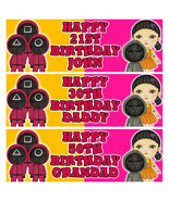 SQUID GAMES Personalised Birthday Banner - Squid Games Birthday Party Ba... - €4,64 EUR
