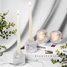 Reversible Glass Candlestick Holders Set of 4 Green Candle Holder Decor - $15.44 Reversible Glass Candlestick Holders Set of 4 Green Candle Holder Decor - $15.44