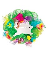 Celebrate The Season SPRING Mesh Ribbon 18&quot; Wreath - Cute Bunny Theme NEW - £19.70 GBP