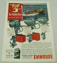 1951 Print Ad Evinrude Outboard Motors Big Twin 25,Fastwin 14,Fleetwin 7.5 - $13.03