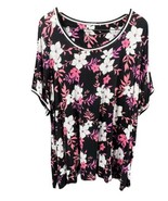 Sweet Treasures Womens 3X Sleep Top Blouse Floral Knit Stretch Shirt Pul... - $12.03