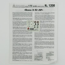 Italeri 1:72 Boeing X-32 JSF 1208 Model Kit - Decals & Instructions Only - $9.89