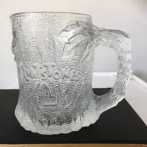 McDonalds The Flinstones Frosted Clear Tree Mendous Mug Glass Cup 1993 France - £7.48 GBP