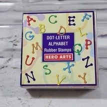 Dot Letter Alphabet Set of 30 by Hero Arts Rubber Stamp Wood Mounting 1995 5/8” - $4.94