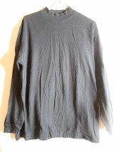 Vintage Black Mock Turtleneck Size M long sleeve 100% cotton - $7.19