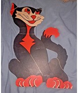 Vintage Halloween Die-Cuts Black Stand-up Cat made in USA - £29.98 GBP