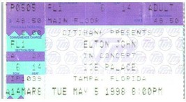 Vtg Elton John Ticket Stub Peut 5 1998 Tampa Florida - $34.63