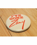 Retro Vintage 1980s I&#39;ve Gone Zany - Metal Pin Back Badge White Red - €20,14 EUR