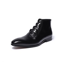 Ng autumn fashion genuine leather ankle boots high top lace up zipper formal shoes high thumb200