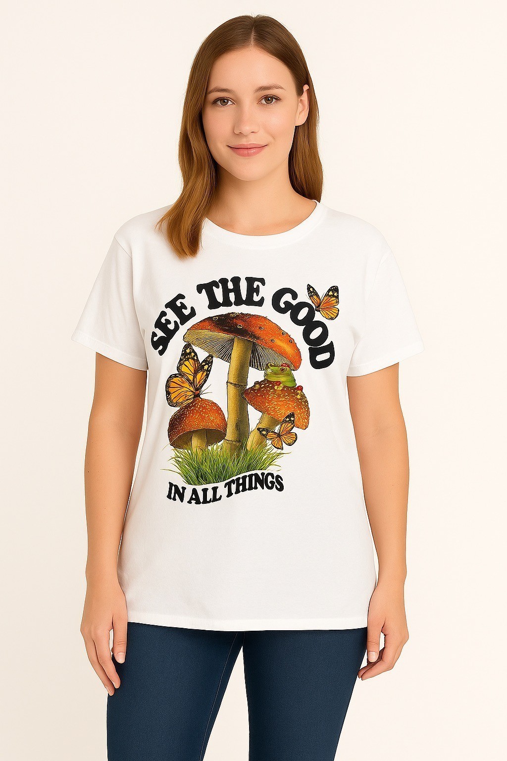 DOM “See The Good In All Things” Graphic T-Shirt Men’s Size XL – Mushrooms & But Item image 5