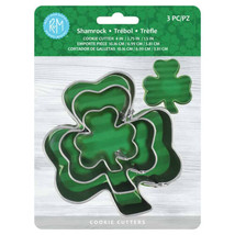 Shamrock Nested Cookie Cutters 3 pc Set Steel St. Patricks Day R&amp;M - £6.70 GBP