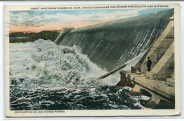 Great Northern Power Co Dam Duluth Superior Minnesota 1924 postcard - £5.45 GBP