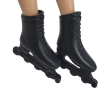 Vintage 1990&#39;s Mattel Barbie Black Skates Roller Blades Plastic Black Wheels - £17.84 GBP