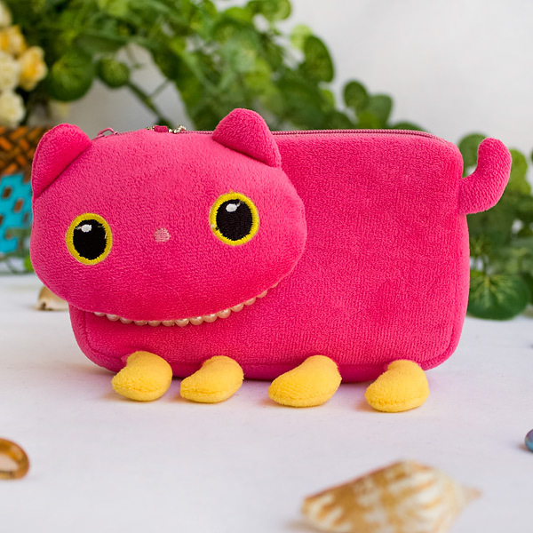 [Pink Kitty] Medium Plush Cosmetic Camera bag (6.1*3.5*1.5)