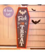 4 Foot Halloween TRICK OR TREAT Leaning Hanging Sign Bat Porch Wall Home... - €14,50 EUR