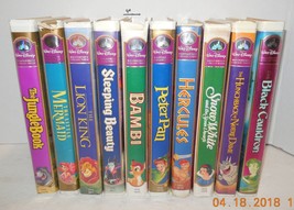 Huge VHS lot of 10 Disney Masterpiece Collection Tapes Rare Bambi Peter Pan - $25.22