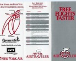 New York Air Traveler Free Flights Faster Application &amp; Route Map 1980&#39;s - $17.82