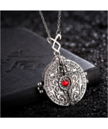 Church Of Satan Gothic Mirror Of Vampires Crystal Chain Locket Pendant N... - $15.99