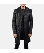 Leather Blazer Coat Jacket Long Men&#39;s Button Mens Soft Western Winter Bl... - $159.00