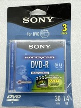 NEW Sony HandyCam 3-Pack DVD-R Disc 30 Min 1.4 GB Camcorder AccuCore 8cm... - £18.15 GBP