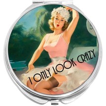 I Only Look Crazy Compact with Mirrors - Perfect for your Pocket or Purse - $11.76