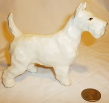 VINTAGE PORCELAIN CERAMIC WEST HIGHLAND WHITE TERRIER FIGURINE JAPAN - £12.74 GBP