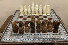 Handmade, Chess Board, Camel Bone, Chess Set, Game Board, Mother of Pear... - £926.69 GBP