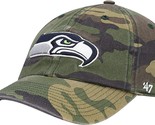 SEATTLE SEAHAWKS NFL &#39;47 BRAND Camo Adult Clean-Up Adjustable Cap Hat NWT - £21.58 GBP