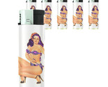 Butane Refillable Electronic Gas Lighter Set of 5 Pin Up Girl D11 Bikini... - $15.79