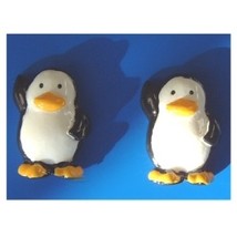 Penguin Button Earrings Happy Feet March Penguins Funky Jewelry - £5.51 GBP