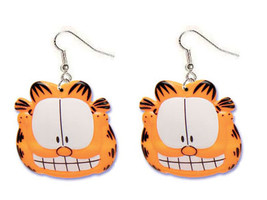 Garfield Earrings Cool Punk Cartoon Cat Charm Funky Jewelry Huge - £5.51 GBP