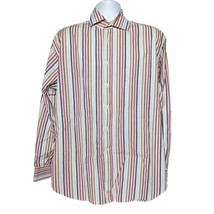 Thomas Dean Men&#39;s Button Up Shirt Size XL Multicolor Striped Long Sleeve - £27.86 GBP