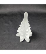 Vintage Solid Satin Frosted Glass Christmas Holiday Tree Figurine Winter... - €14,12 EUR
