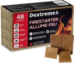 Dextreme Fire Starter Pack of 144/48 Natural Fire Starters Cubes for Cam... - $21.86