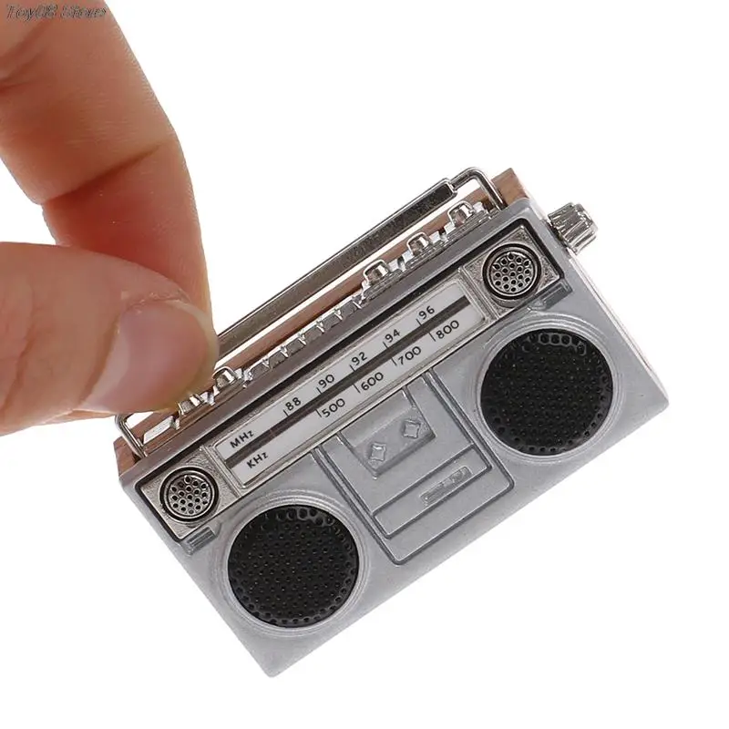 100% new 1Pcs 1/12 Dollhouse Miniature Old-Fashion Radio Recorder Model Retro - £6.84 GBP+