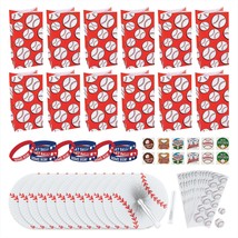 Baseball Party Favors Assortment - Goody Bags, Paper Fans, Rubber Bracel... - £16.55 GBP