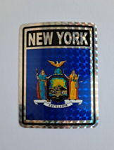 New York Flag Reflective Decal Sticker 3&quot;x4&quot; Inches - £3.11 GBP
