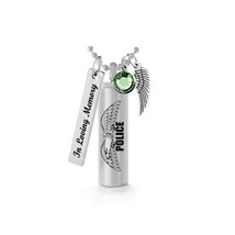 POLICE Cylinder Eagle Pendant Urn - Love Charm Option - £23.52 GBP