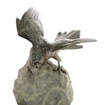 c.1910 15&quot; Bergman Austrian Cold Painted Bronze Sparrow Hawk Sculpture on Stone - £2,720.83 GBP