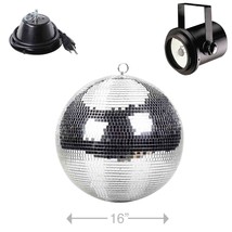 ProX MB-16 16&quot; Club Party Glass Mirror Disco Ball w Motor Mount &amp; Pinspo... - £198.71 GBP