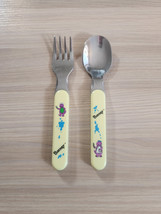 Barney Baby Fork Spoon Set Vintage 1992 Silverware Kids The Lyons Group ... - £7.47 GBP