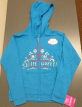 Hanes Girls’ ComfortSoft 'Selfie Queen' Full-Zip Hoodie Sweatshirt Blue L 10/12 - £7.12 GBP