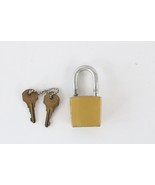 Vintage 50s Corbin Solid Brass Steel Padlock with Set of Keys - $29.65