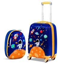 2-Piece Kids Luggage Set 18-In Suitcase Travel Carry-On 12-In Backpack Astronaut - £61.29 GBP