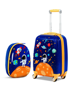 2-Piece Kids Luggage Set 18-In Suitcase Travel Carry-On 12-In Backpack A... - £60.69 GBP