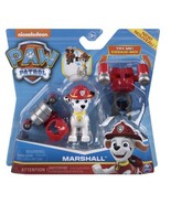 Paw Patrol Action Pk “Marshall” Firefighter Figure W/ 2 Clip On Backpack... - £9.51 GBP